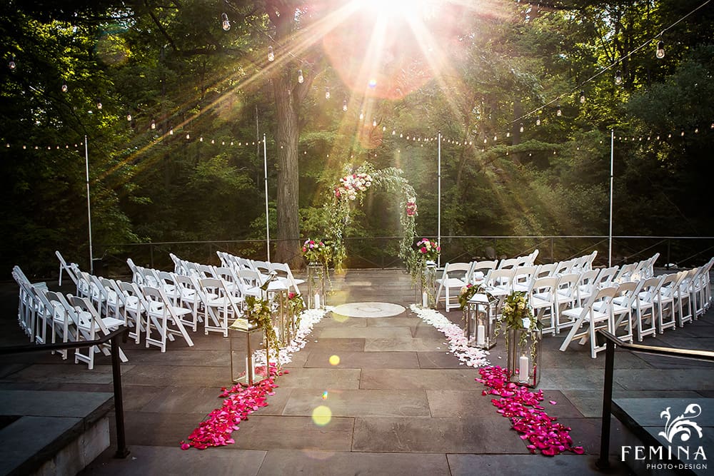 Old Stone Mill wedding ceremony at New York Botanical Garden Wedding
