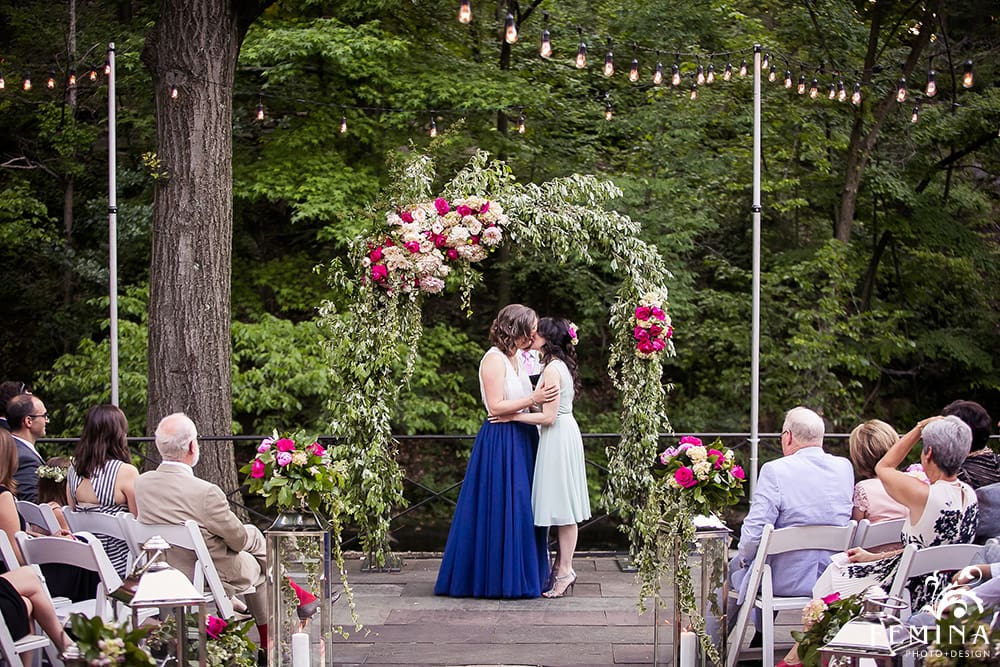 Old Stone Mill wedding ceremony at New York Botanical Garden Wedding