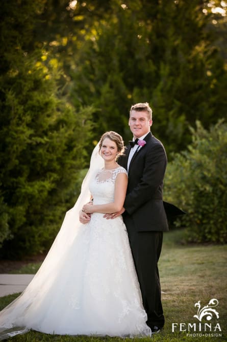 formal bride and groom portrait