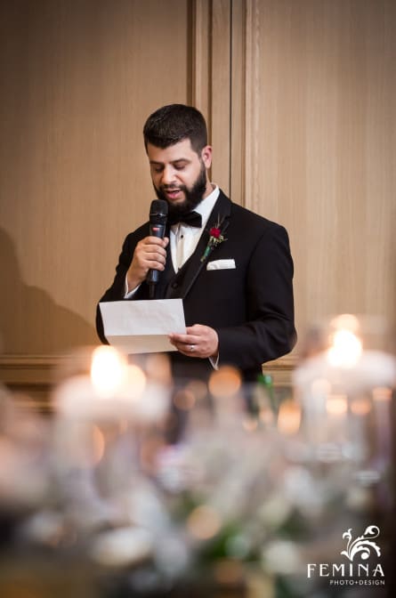 best man giving a wedding toast