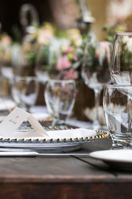 Place setting for a Mexico Destination Wedding