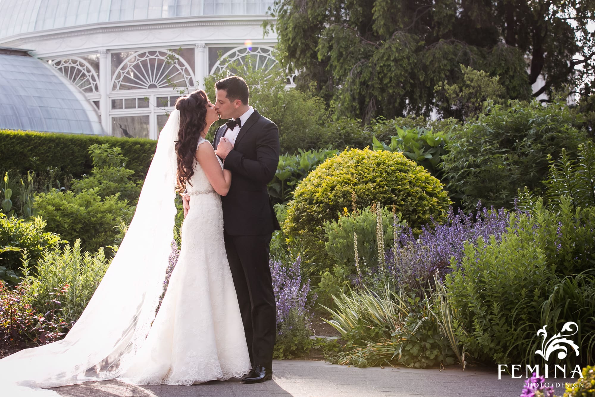 Ryan and Christina have an intimate moment in the gardens at the New York Botanical Garden