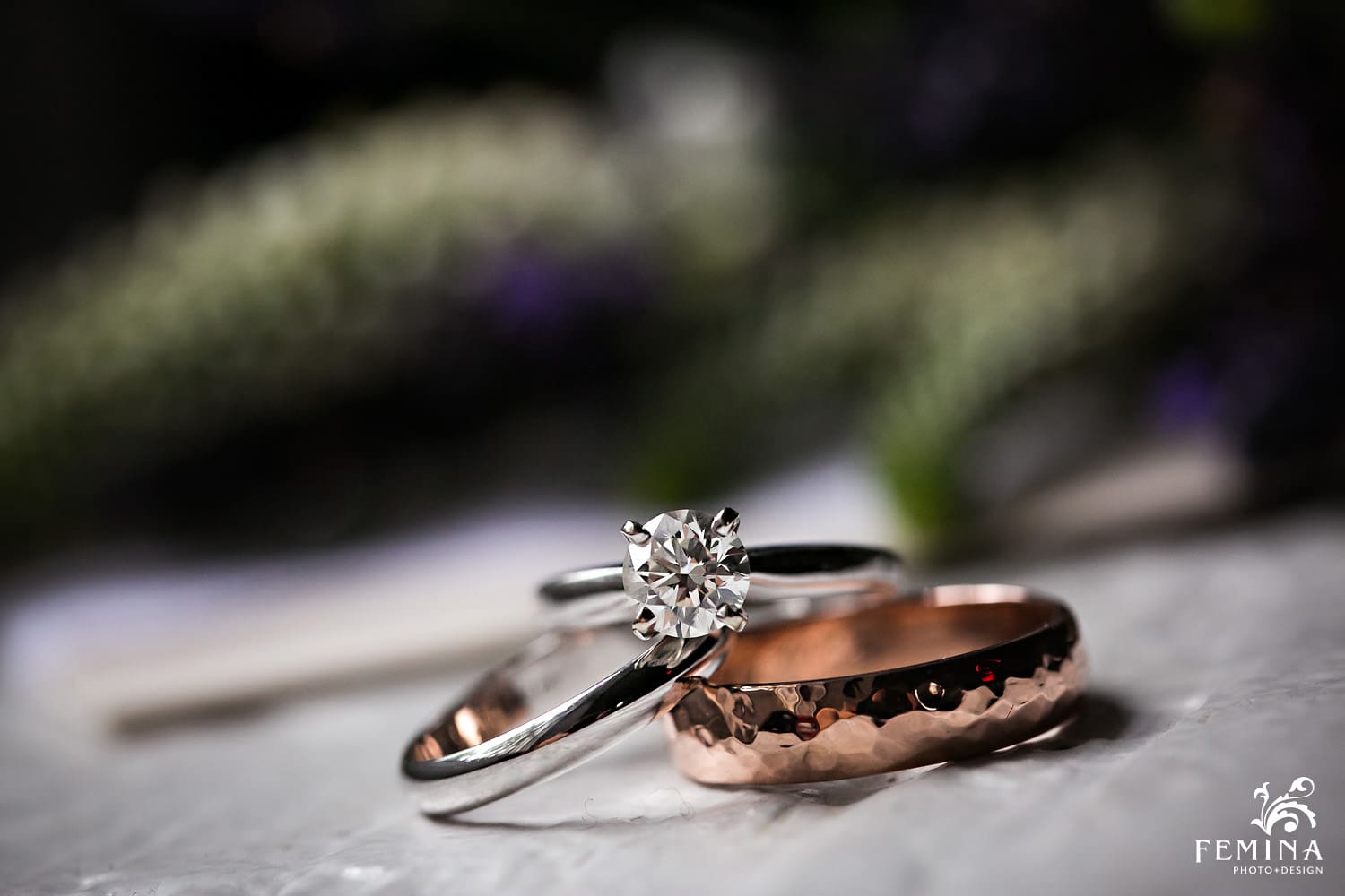 Marijela and Steven's wedding and engagement rings