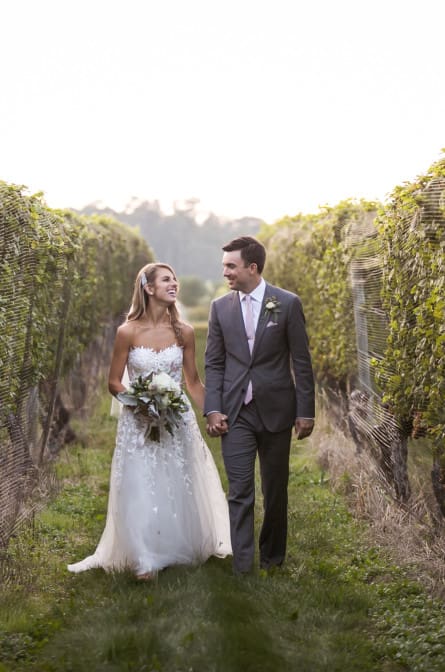 Lindsey and Tommy take a stroll through the vineyards of Bedell Cellars