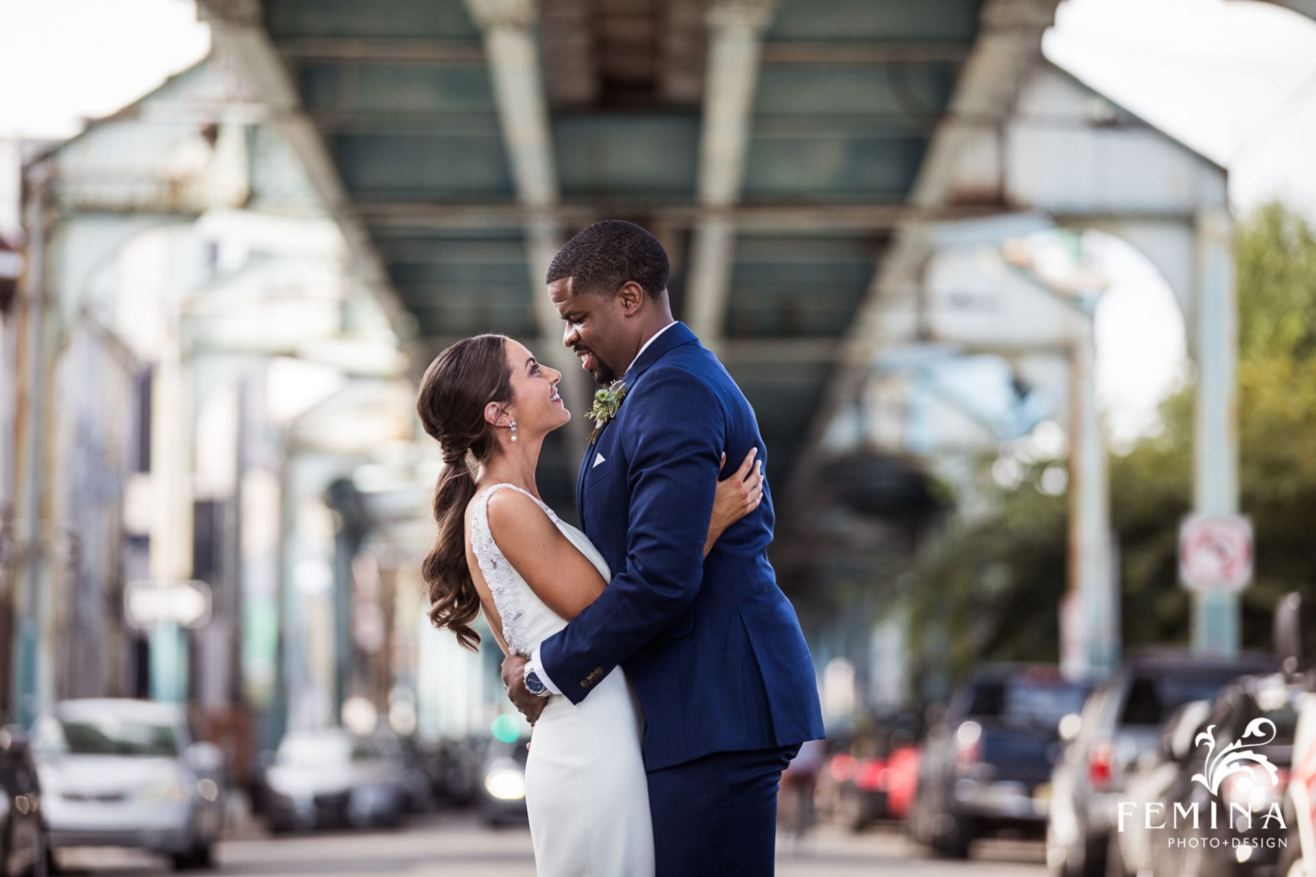 Front and Palmer Philadelphia El Train Wedding Pictures