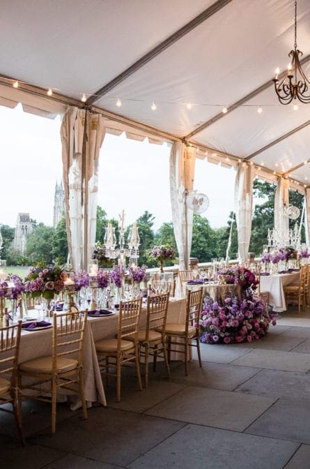 Tented reception details at a Cairnwood wedding