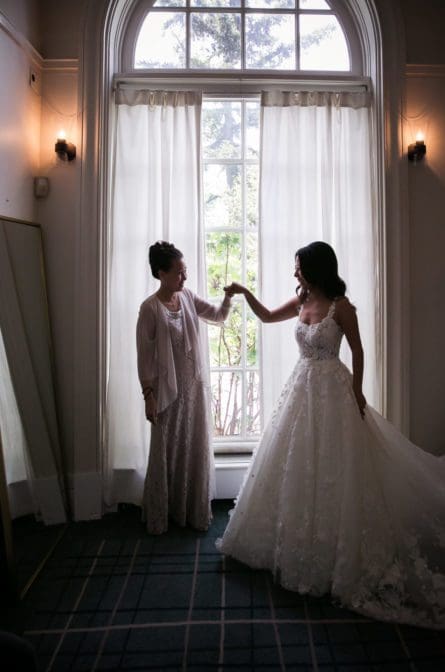 Bride and her mom in the bridal suite