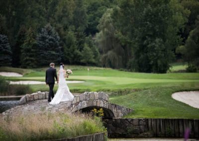 bride and groom portrait at Glen Arbor Country Club