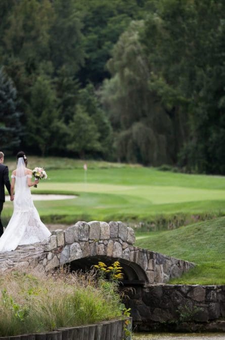 bride and groom portrait at Glen Arbor Country Club