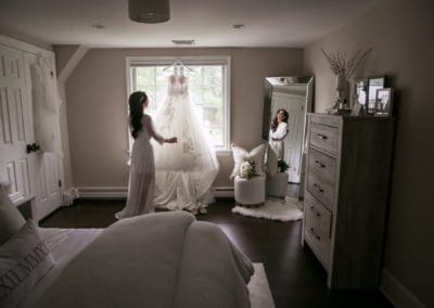 Bride Getting Ready for wedding day at Muttontown Club on Long Island