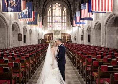 Bride and Groom in West Point chapel