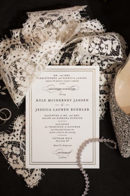 wedding invitations to Gotham Hall, NYC