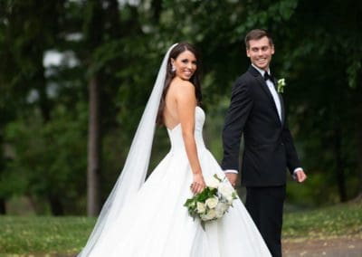 Bride and Groom at Lyndhurst Castle in Tarrytown, NY